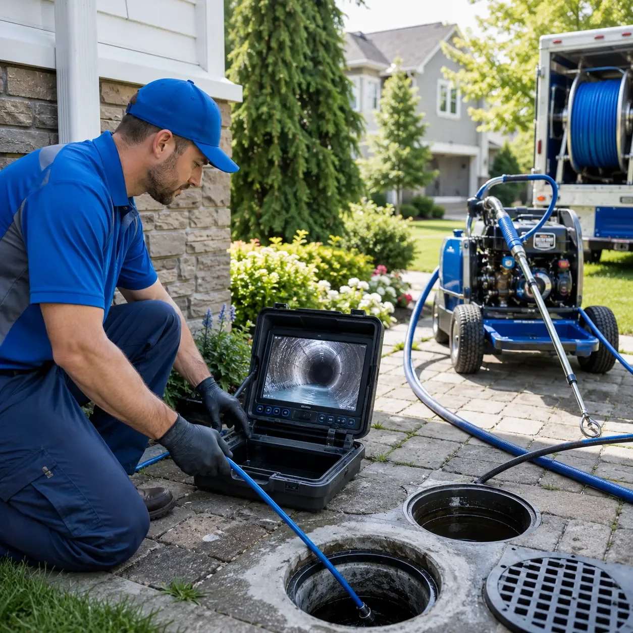 Outdoor drain cleaning professionals serving New Goshen, IN