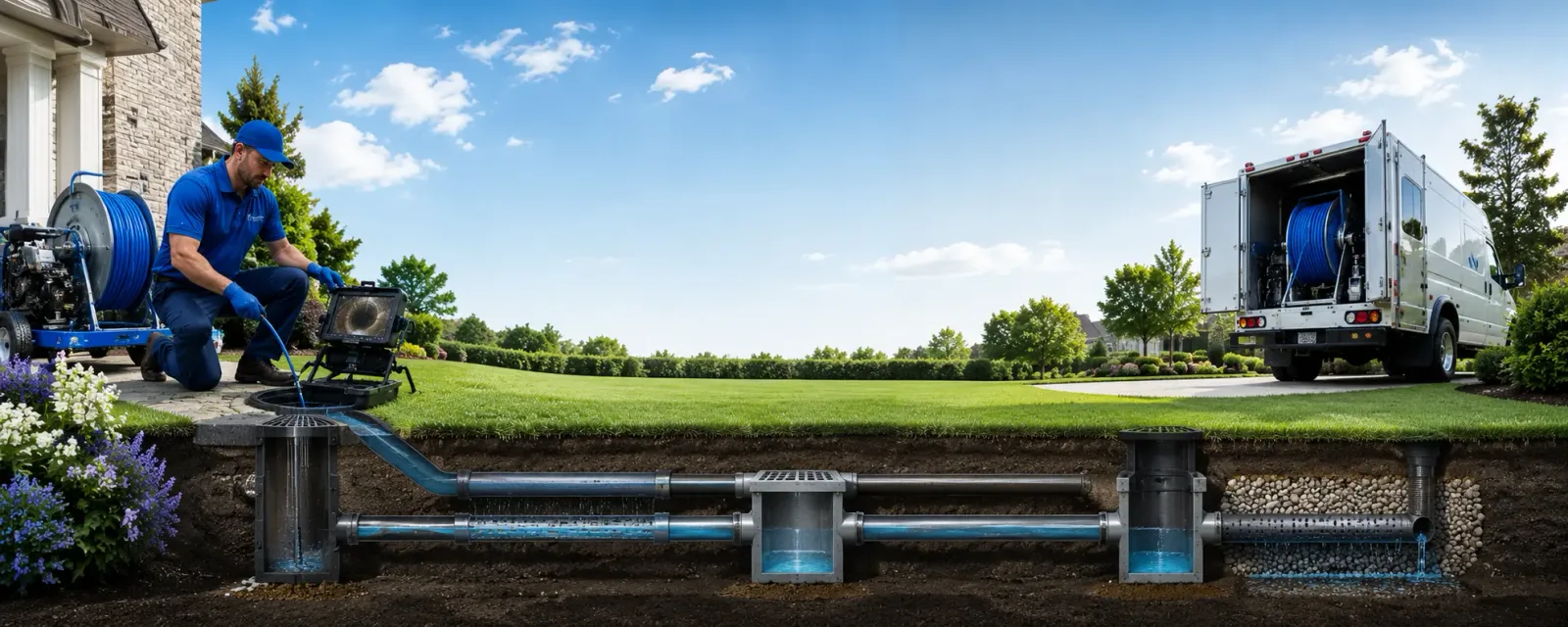 Outdoor drain cleaning information for New Goshen, IN